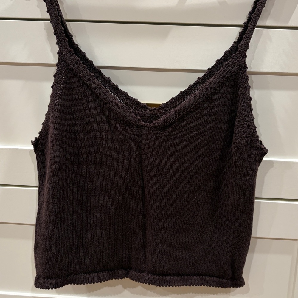 Reformation Dark Brown Knit Camisole